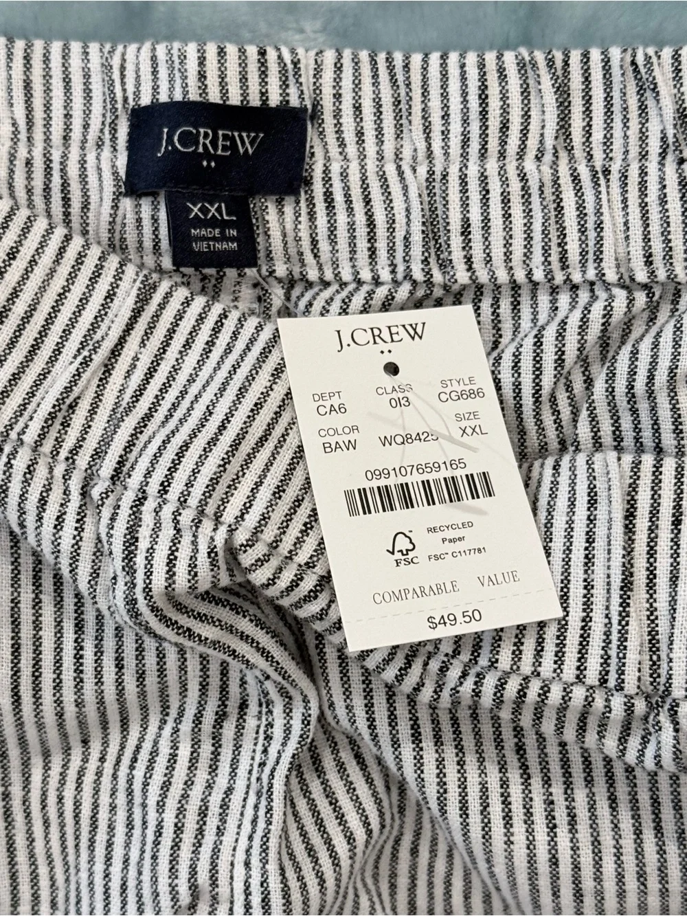 J. Crew Black and White High-Waist Shorts - Picture 3 of 5